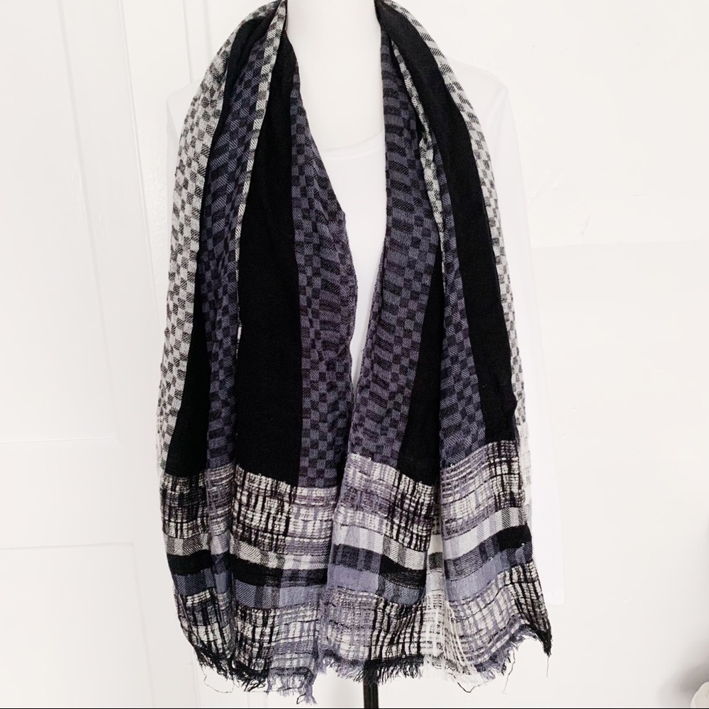 CJ Banks Black Grey Scarf/Shawl